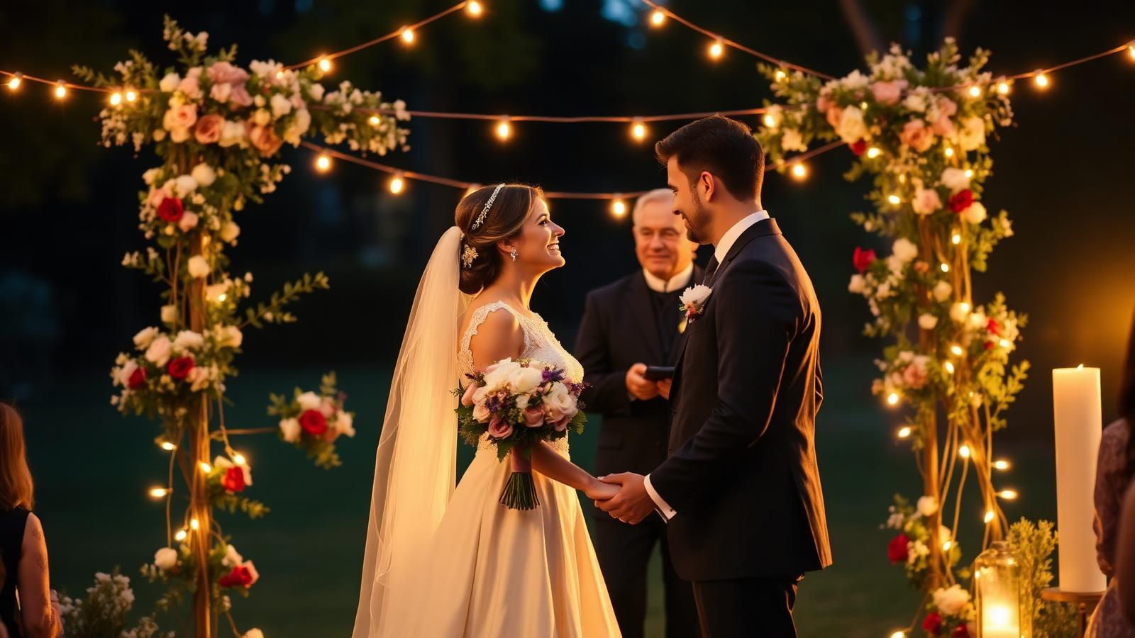 Romantic outdoor wedding ceremony